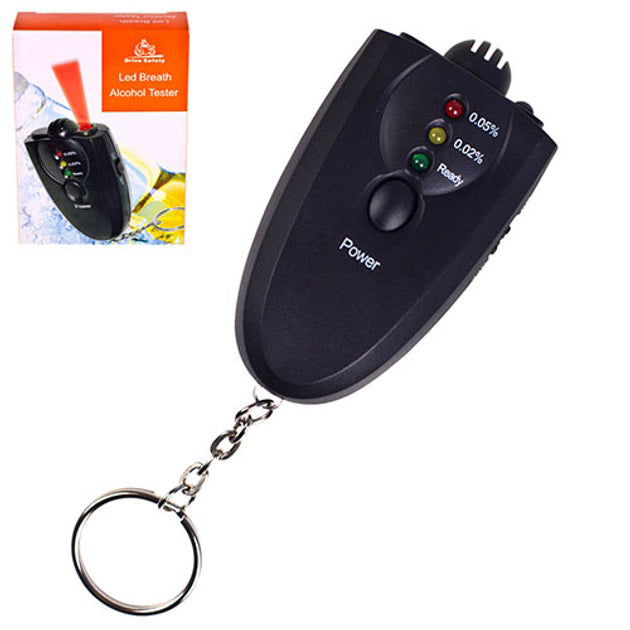 Электронный портативный алкотестер с подсветкой 2 x ААА, Компактный портативный алкотестер