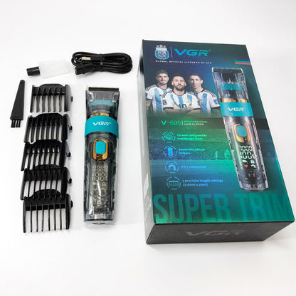 Машинка для стрижки волос и бороды VGR V-695 с LED дисплеем IPX7 влагозащита, Окантовочная машинка