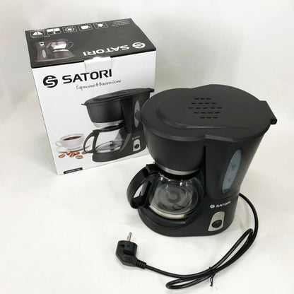 Кофеварка капельная Satori SCM-600-PBL, 650 Вт, Маленькая кофемашина для дома, Маленькая кофемашина