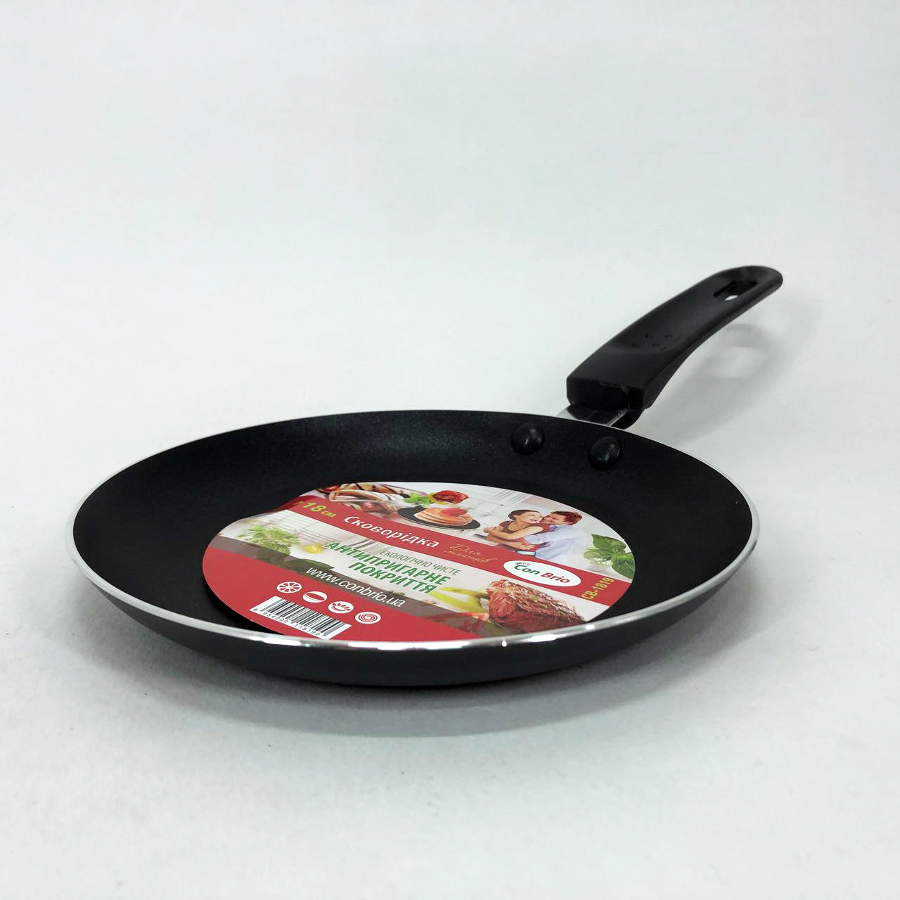 Сковорода для блинов Con Brio CB-1819 18см, сковорода с индукционным дном, сковорода для жарки