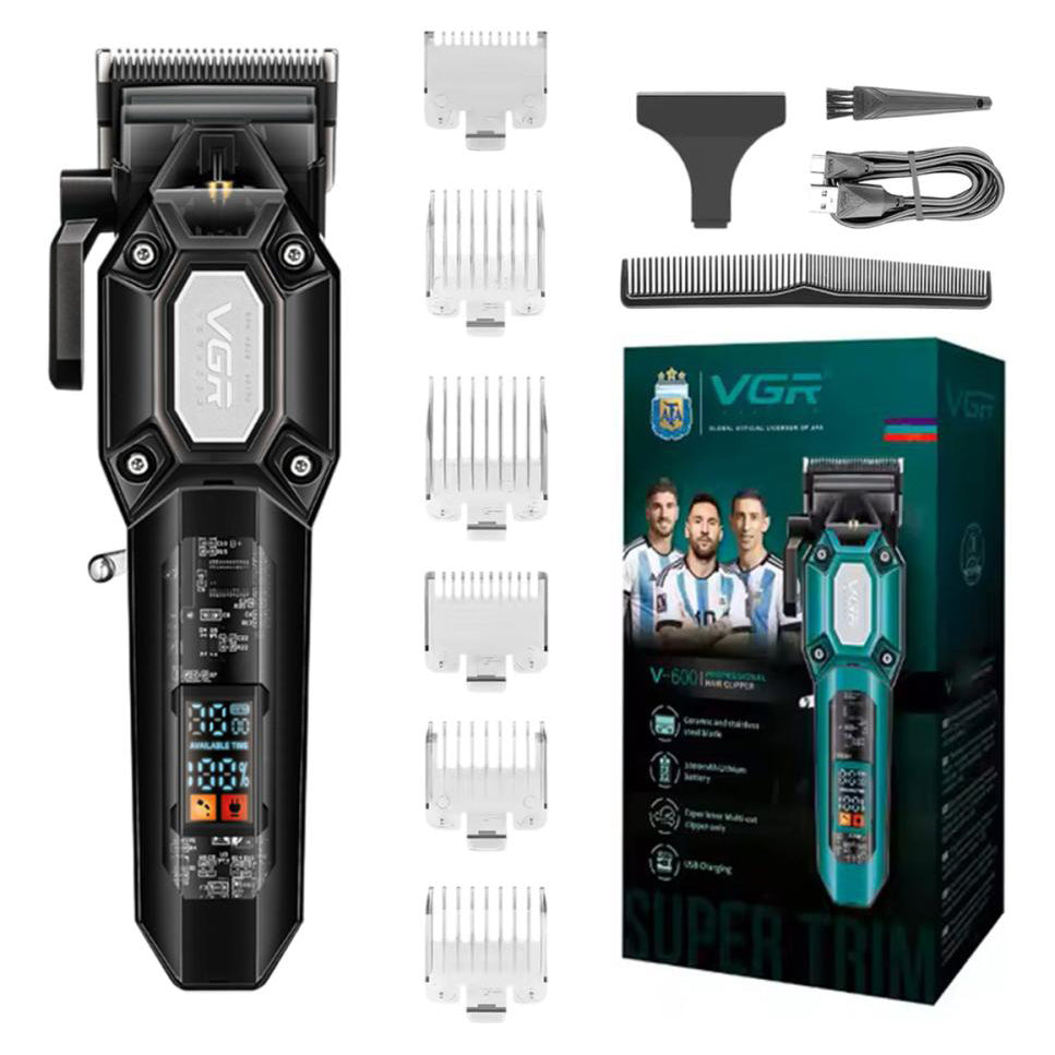 Аккумуляторная машинка для стрижки VGR V-600. Цвет: черный