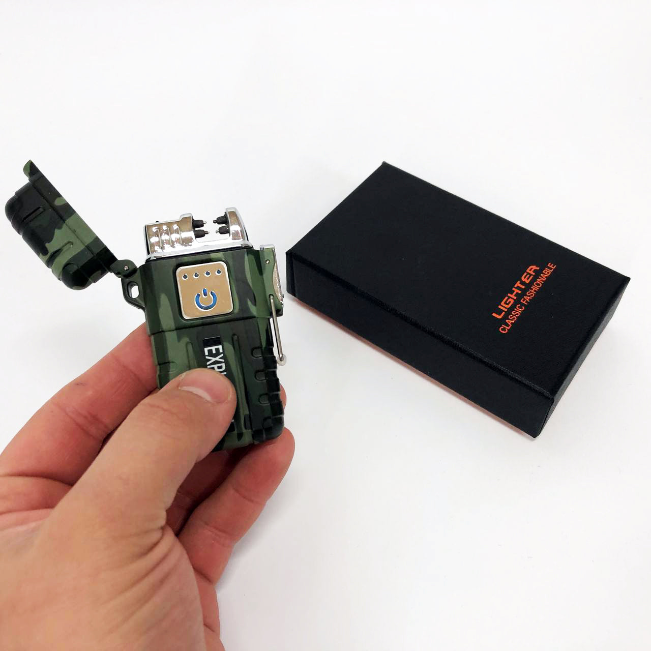 Зажигалка импульсная JL317 Explorer, Ветрозащитная зажигалка, Зажигалка юсб с гравировкой