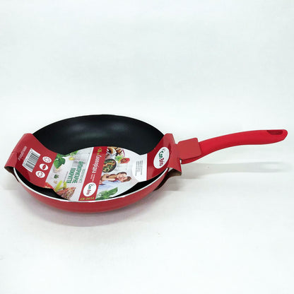 Сковорода с антипригарным покрытием "XYLAN" Con Brio CB-2614 26 см, сковорода для жарки. Цвет: красный