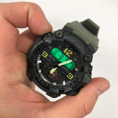 Часы наручные мужские SKMEI 1965AG ARMY GREEN, Часы армейские оригинал, Часы спортивные. Цвет: зеленый