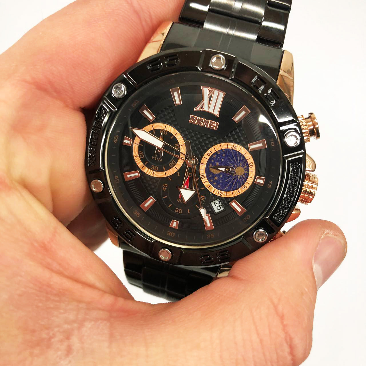 Часы наручные мужские SKMEI 9235RG, часы кварцевые мужские, модные мужские часы круглые