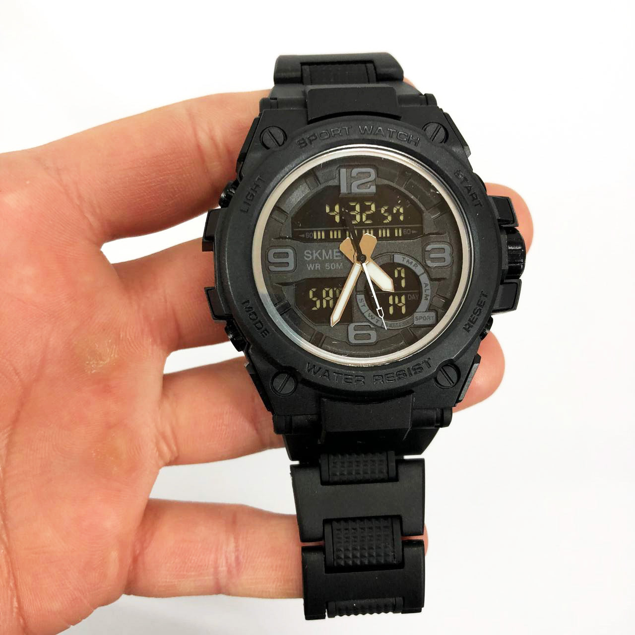 Часы наручные мужские SKMEI 1452BK BLACK, водонепроницаемые мужские часы. Цвет: черный