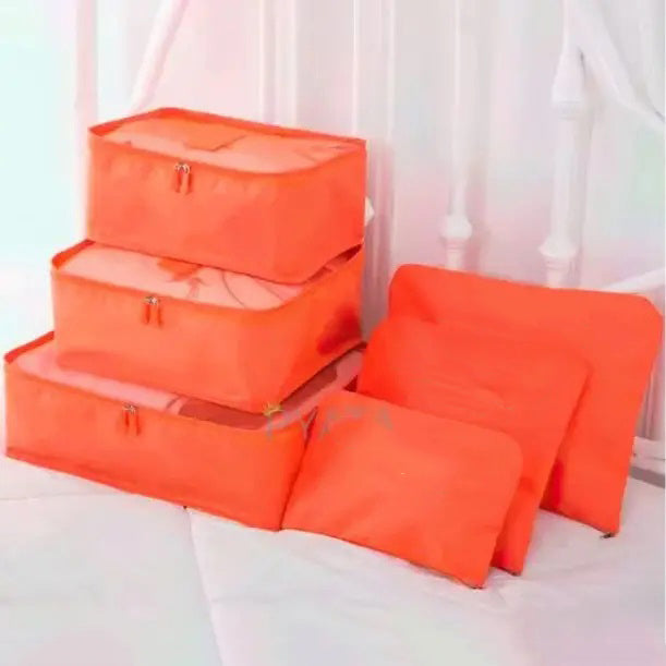 Набор дорожных органайзеров для вещей 6 шт. Цвет: оранжевый