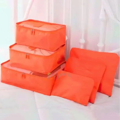 Набор дорожных органайзеров для вещей 6 шт. Цвет: оранжевый