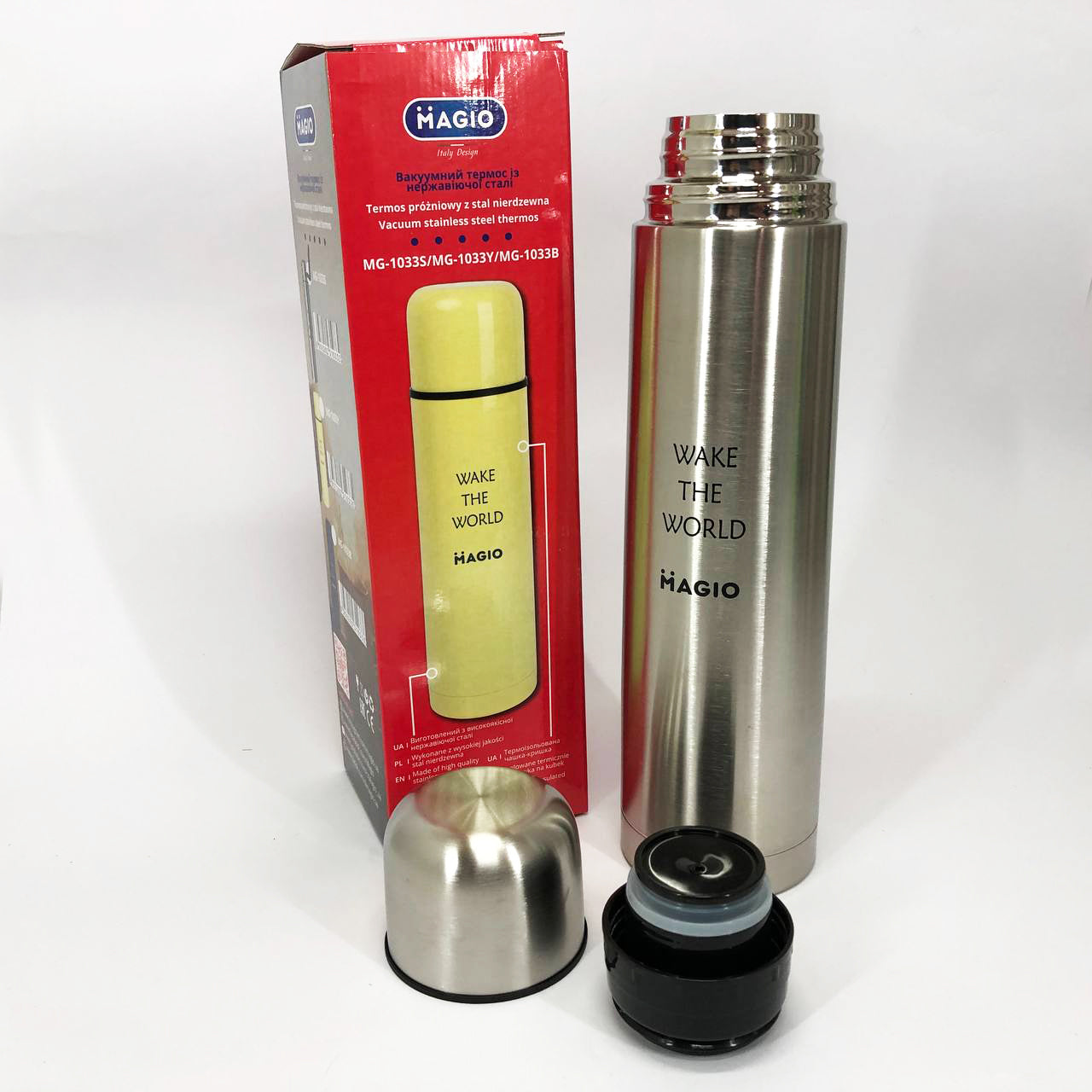 Термос из нержавеющей стали 1 л MAGIO MG-1033S, Термокружка для детей, Термос для питьевой вод