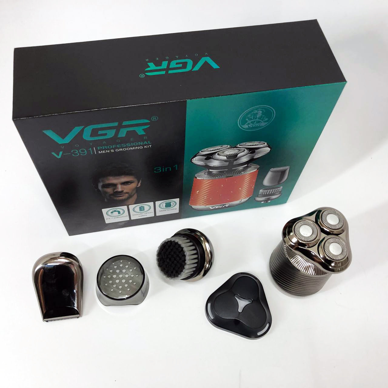 Электробритва VGR V-391, профессиональная электробритва, электробритва с насадками для бороды