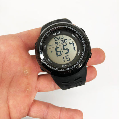 Часы наручные мужские SKMEI 1167BK BLACK, армейские часы противоударные. Цвет: черный
