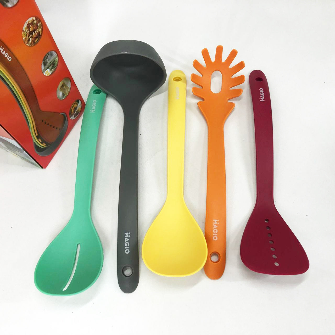 Набор кухонных принадлежностей Magio MG-1123 5 предметов, Силиконовый кухонный набор поварешек