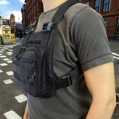 Нагрудная тактическая сумка мужская, сумка через плечо черная разгрузка