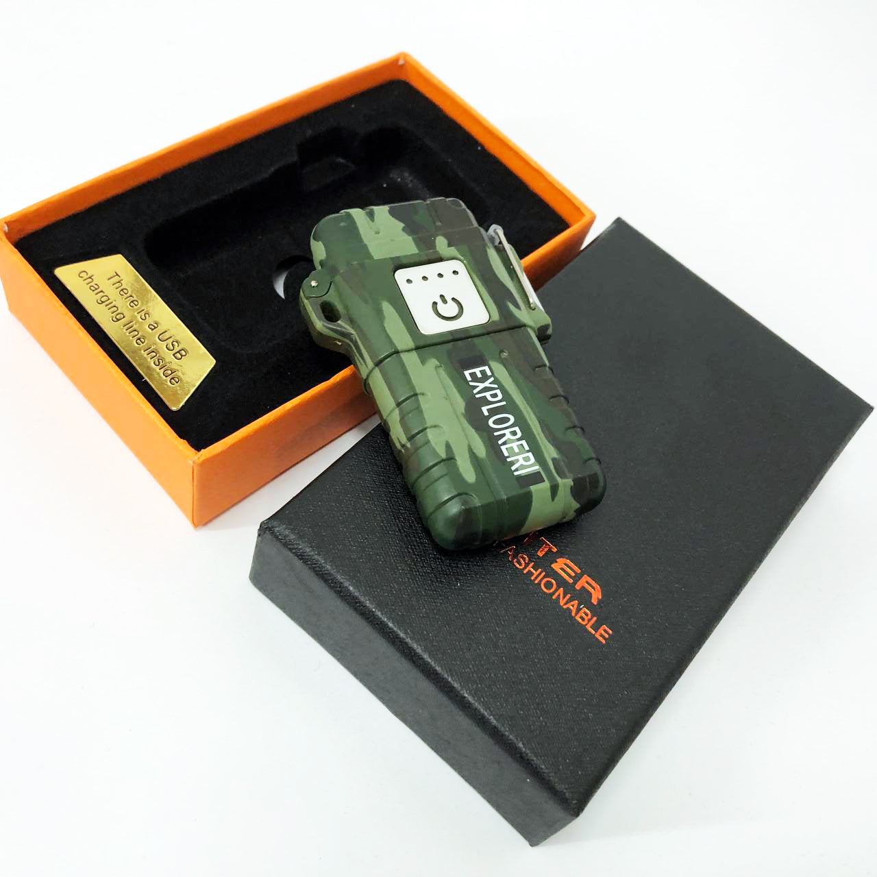 Зажигалка импульсная JL317 Explorer, Ветрозащитная зажигалка, Зажигалка юсб с гравировкой