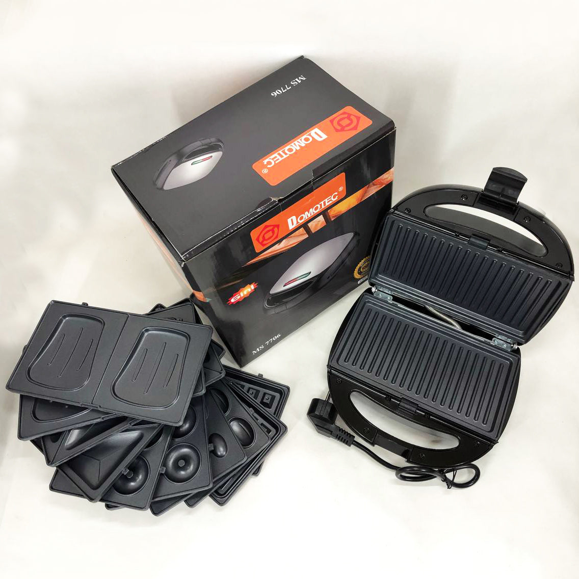 Мультипекарь 6в1 со съемными формами Domotec MS-7706, сендвичница 4в1, домашний гриль для шаурмы
