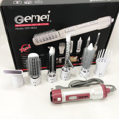 Фен для волос стайлер с насадками Gemei GM-4836 7 в 1, Фен-стайлер с различными насадками