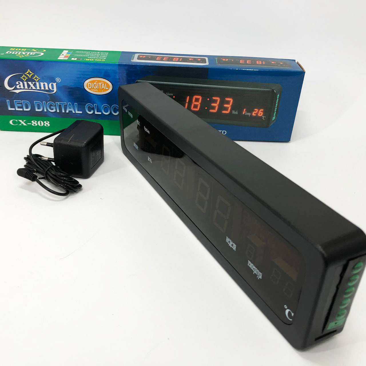 Электронные часы Caixing СХ-808, Цифровые настольные часы квадратные, LED Лед часы настольные