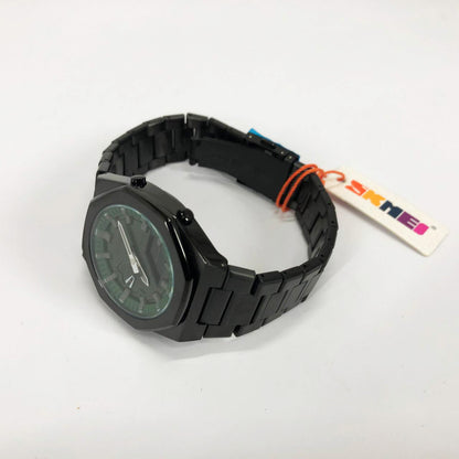 Часы наручные мужские SKMEI 1816BKGNBK, стильные классические мужские часы, фирменные спортивные часы