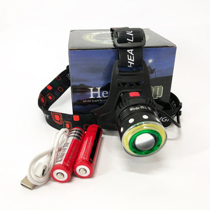 Фонарь налобный Police T105-T6+COB аккумуляторный, водонепроницаемый фонарик, головной фонарик