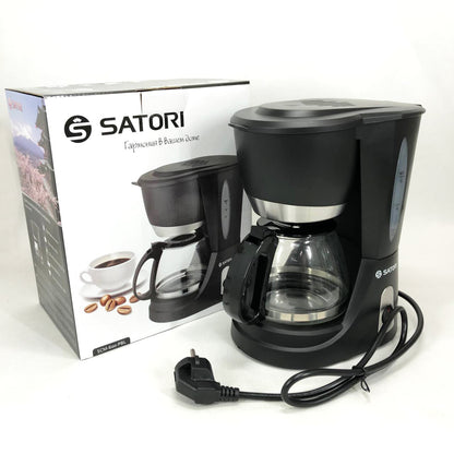 Кофеварка капельная Satori SCM-600-PBL, 650 Вт, Маленькая кофемашина для дома, Маленькая кофемашина