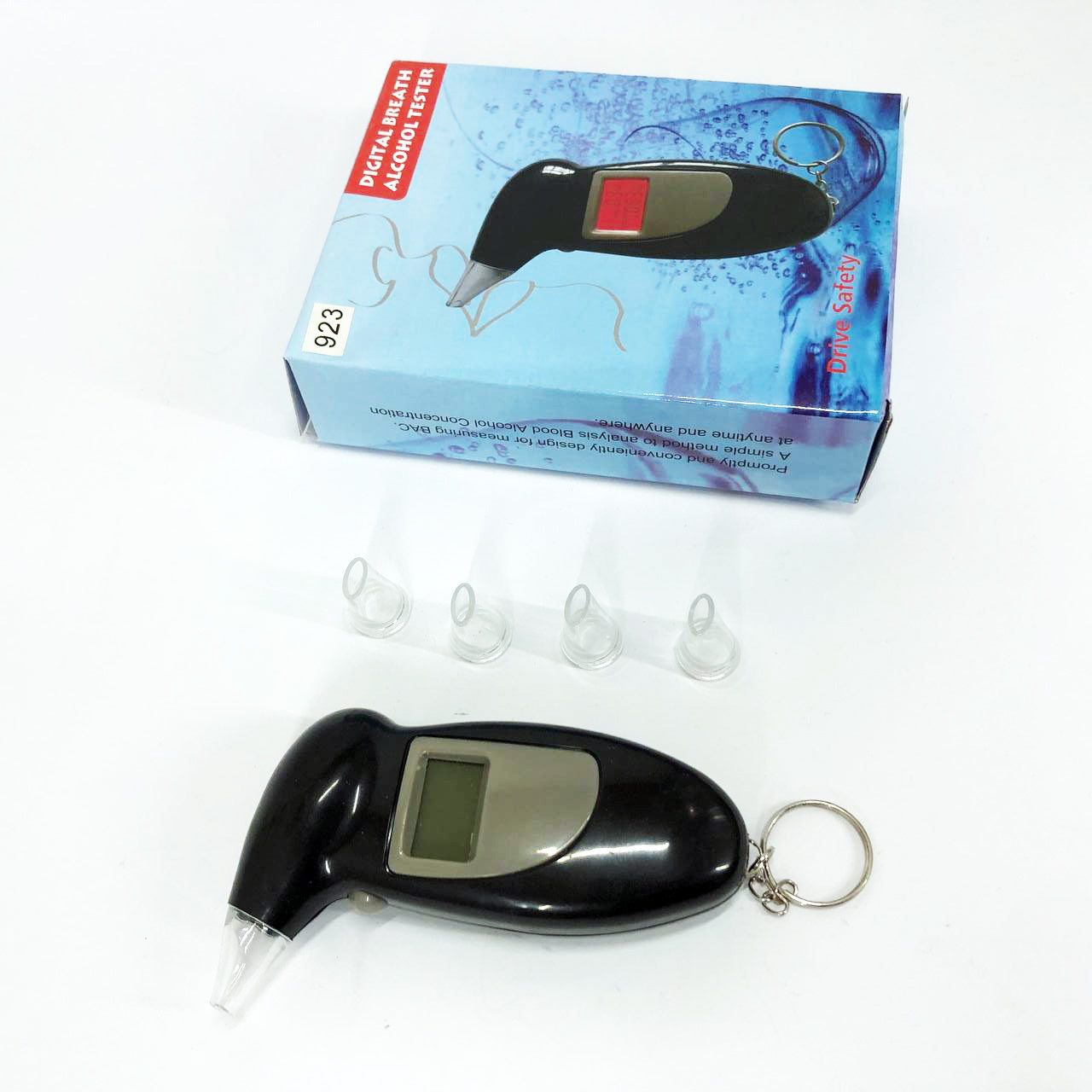 Алкотестер цифровой с мундштуками, Хороший алкотестер, Алкотестер алкоголя персональный, Цифровий драгер