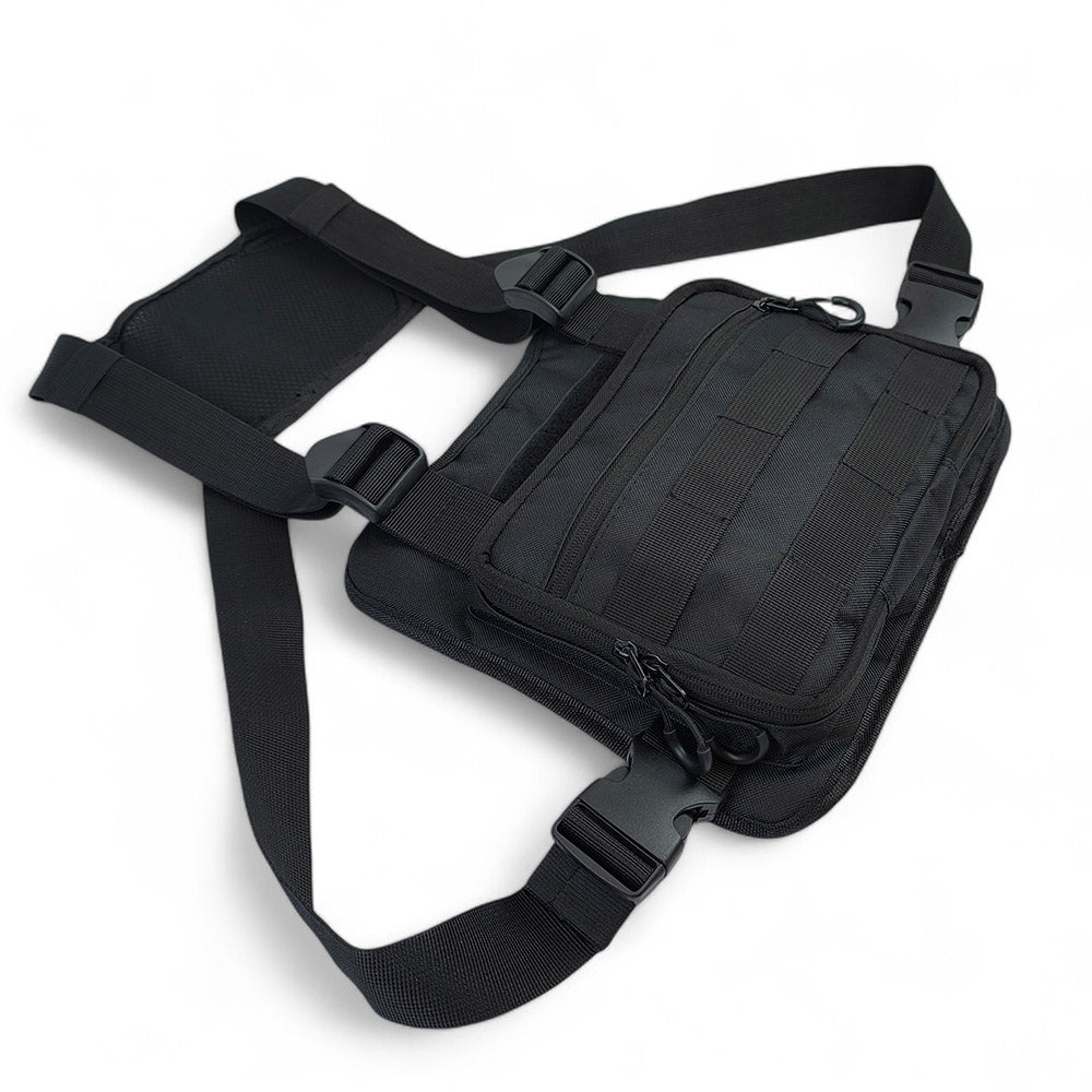 Нагрудная тактическая сумка мужская, сумка через плечо черная разгрузка