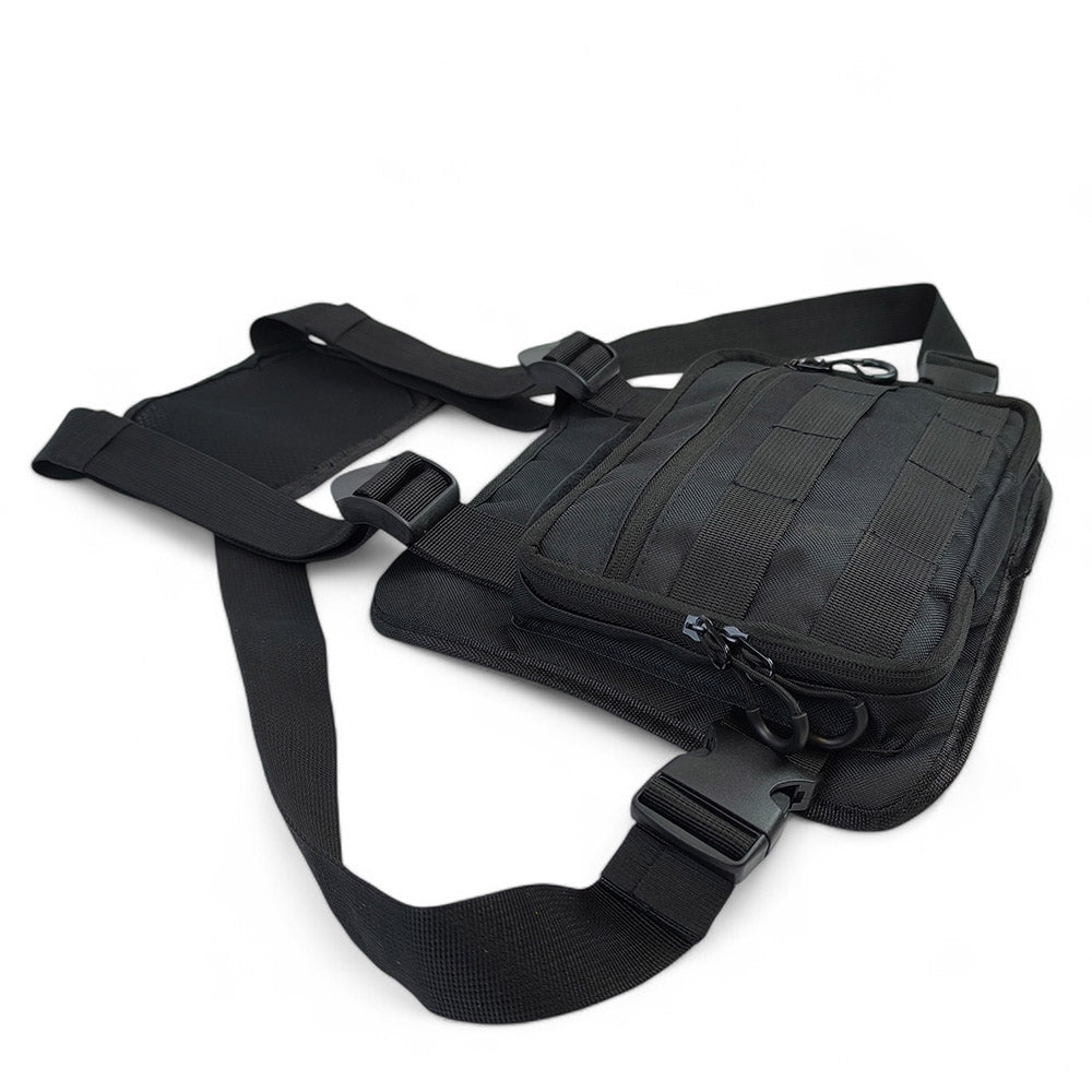 Нагрудная тактическая сумка мужская, сумка через плечо черная разгрузка