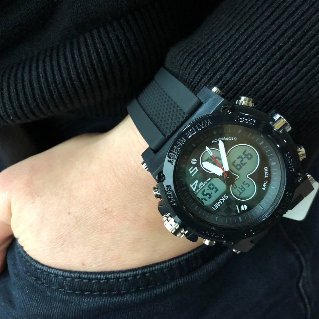 Часы наручные мужские SKMEI 2065BKWT, водонепроницаемые мужские часы, мужские спортивные