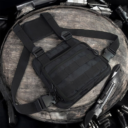 Нагрудная тактическая сумка мужская, сумка через плечо черная разгрузка