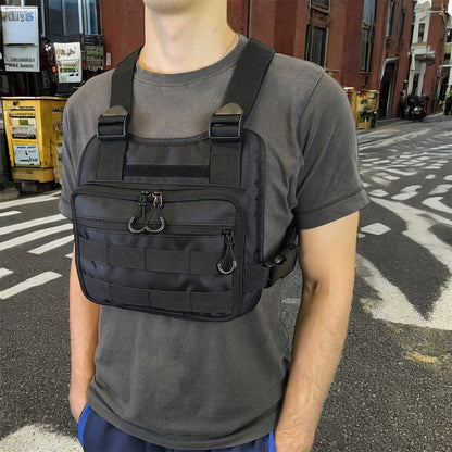 Нагрудная тактическая сумка мужская, сумка через плечо черная разгрузка
