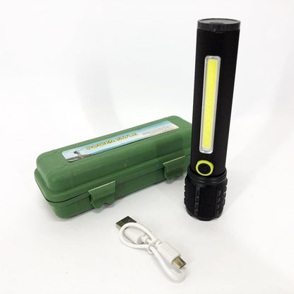 Карманный фонарик Police TD-C82/C72-P50+COB оснащен светодиодами, функцией зума, встроенным аккумулятором