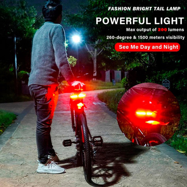 Задний габаритный велофонарь с поворотами XA-817, дистанционный пульт, Стоп-сигнал на раму велосипеда