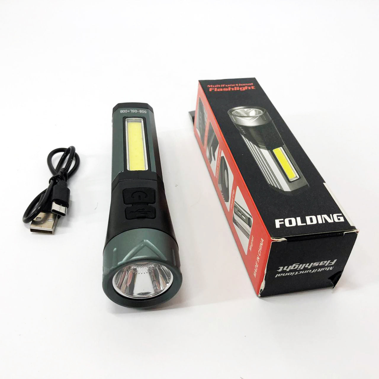 Фонарь карманный поворотный Police 508-OSL+COB, встроенным аккумулятором, магнитом и 7 режимами