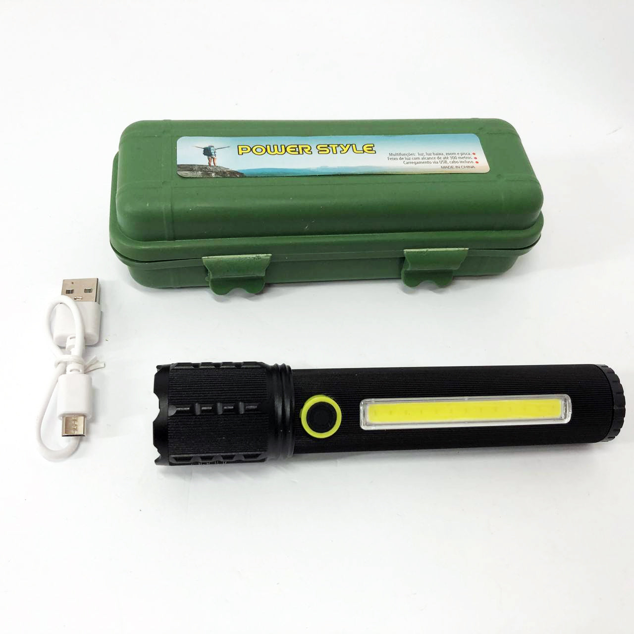 Карманный фонарик Police TD-C82/C72-P50+COB оснащен светодиодами, функцией зума, встроенным аккумулятором