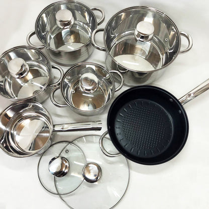 Набор посуды UNIQUE UN-5037 12 предметов (16; 16; 18; 20; 24; сковорода 24 см)