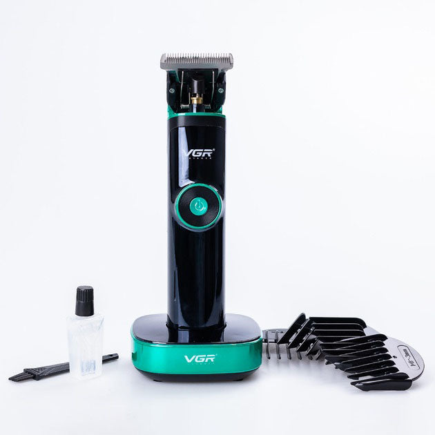 Универсальная машинка триммер для стрижки волос VGR V-671 аккумуляторный с набором насадок и LED дисплеем