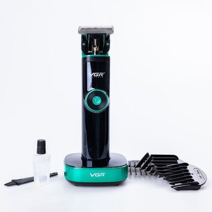 Универсальная машинка триммер для стрижки волос VGR V-671 аккумуляторный с набором насадок и LED дисплеем
