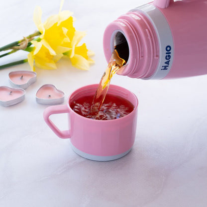 Термос Magio MG-1051P со стеклянной колбой, Термос для питьевой воды, термос для дома. Цвет: розовый