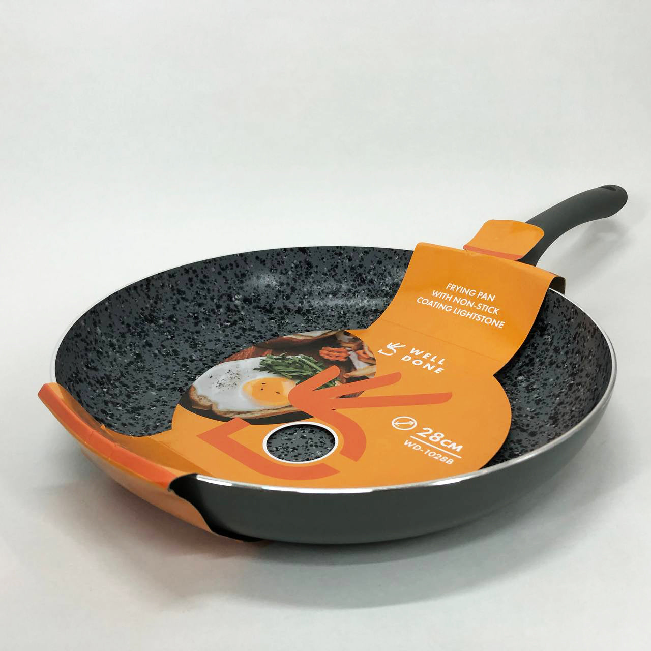 Сковорода Well Done WD-1028B с покрытием LightStone 28 см, сковорода с индукционным дном, для жарки