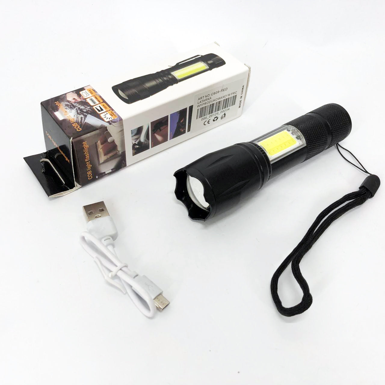 Фонарик карманный PLD C609-T6+COB, Сверхмощный фонарик, Яркий фонарик, Качественный фонарик