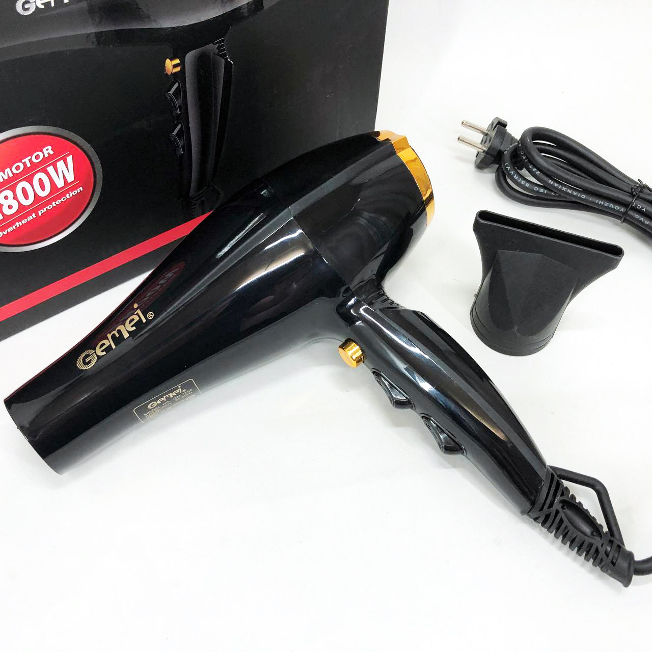 Фен Gemei GM-1765 Профессиональный фен для волос две скорости и три режима для сушки и укладки волос