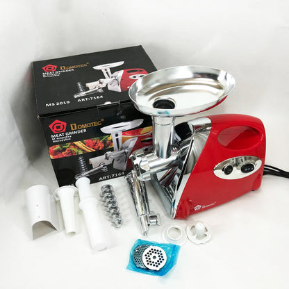 Мясорубка электрическая с соковыжималкой Domotec MS-2019 2400W. Цвет: красный