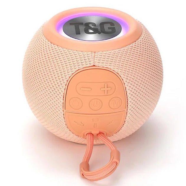 Беспроводная мощная колонка TG337 с Bluetooth, RGB-подсветкой и радио. Цвет: розовый