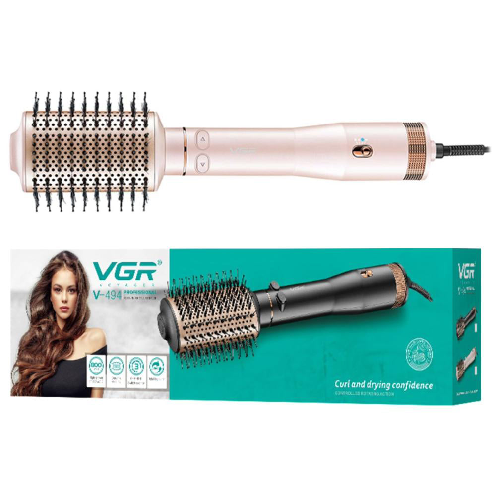 Электрический фен браш для укладки волос VGR V-494 2200 Вт. Цвет: розовый