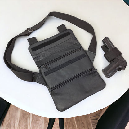 Набор 2В1. Кожаная сумка с кобурой + фонарик профессиональный POLICE BL-X71-P50