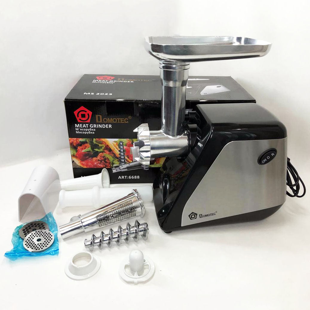 Электрическая мясорубка соковыжималка DOMOTEC MS-2023 2800 Вт, томаты с насадками, мясорубка для мяса