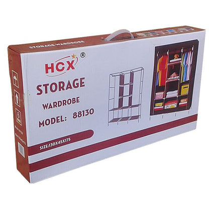 Шкаф тканевый 3 секции складной с каркасом STORAGE WARDROBE 175 х 130 х 45 см Каркасный. Цвет: синий