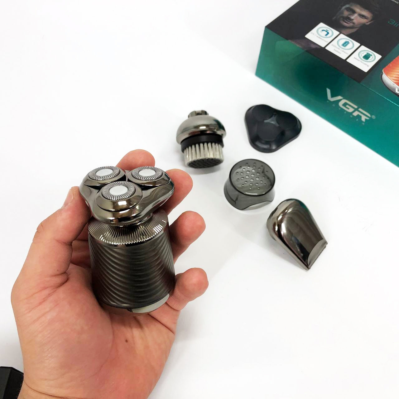 Электробритва VGR V-391, профессиональная электробритва, электробритва с насадками для бороды