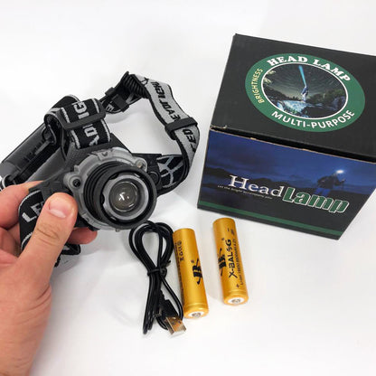 Фонарь налобный Police Водостойкий BL-W002 XPE датчик движения, Фонарик налобный мощный, Головной фонарик