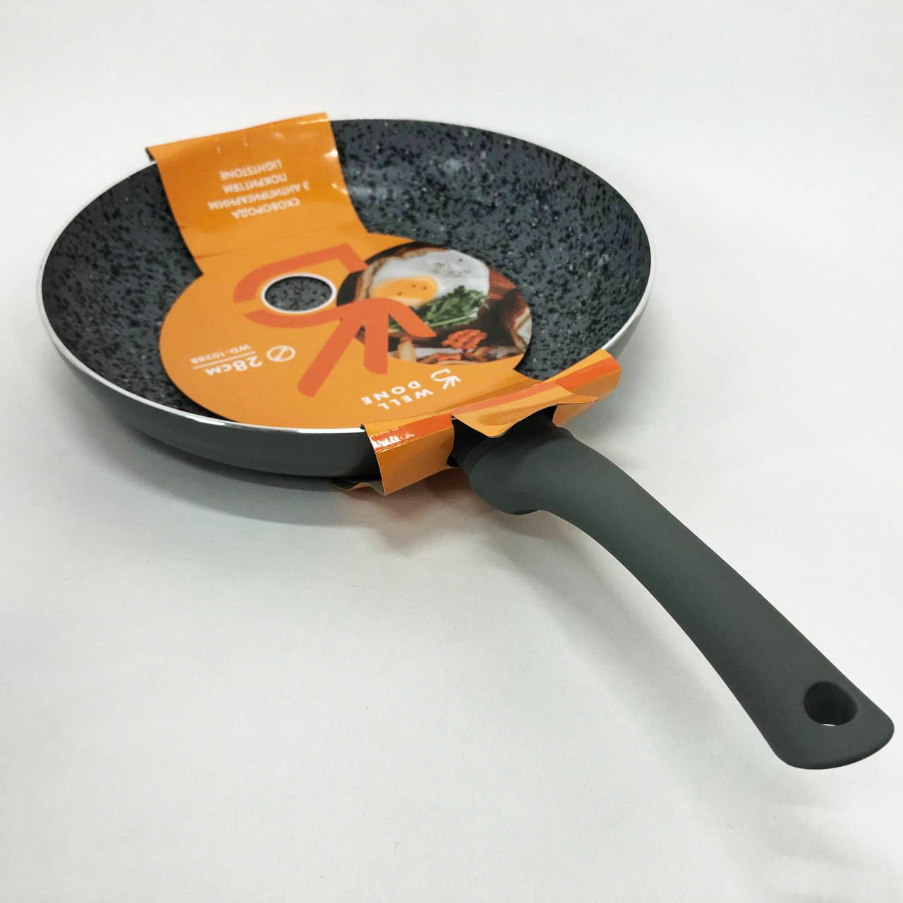 Сковорода Well Done WD-1028B с покрытием LightStone 28 см, сковорода с индукционным дном, для жарки